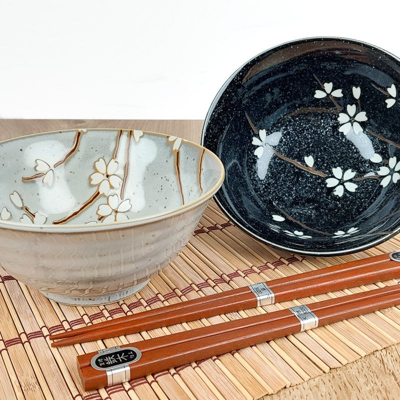 Set mit 2 Japanischen Schalen - Kirschbaum