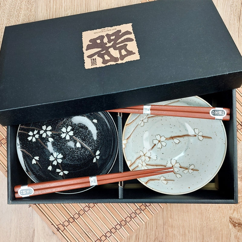 Set mit 2 Japanischen Schalen - Kirschbaum