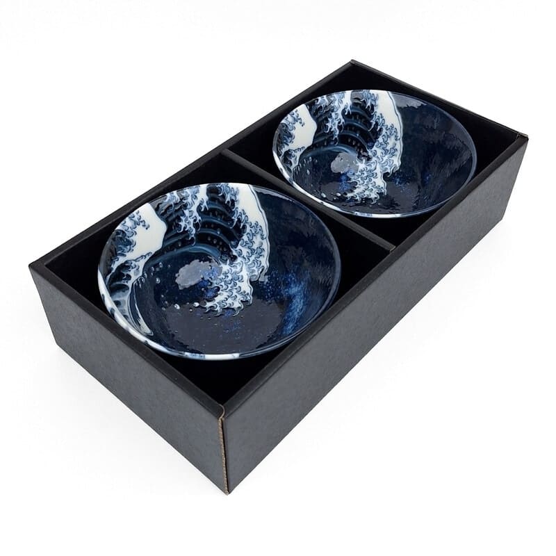 Set mit 2 Kleinen Japanischen Schalen – Kanagawa