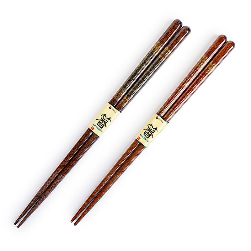 Set mit 2 Paar japanischen Essstäbchen mit Goldverzierung