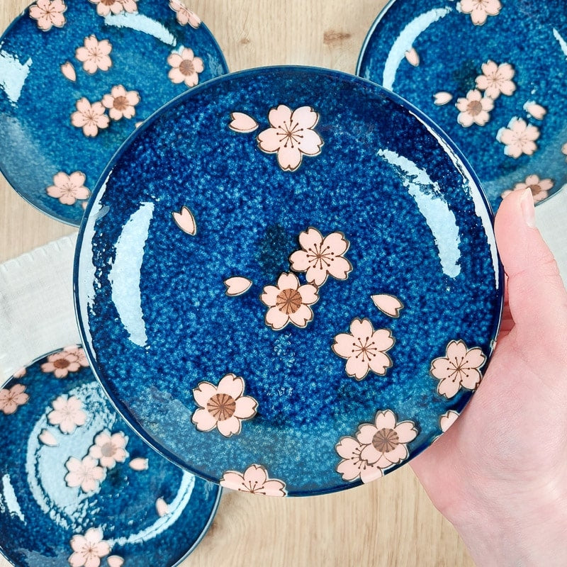 Set mit 5 Japanischen Tellern Sakura