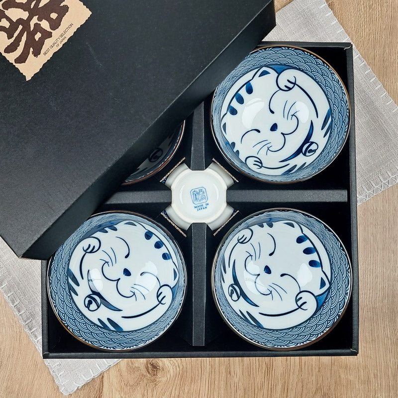 Set mit 5 Schalen Maneki Neko