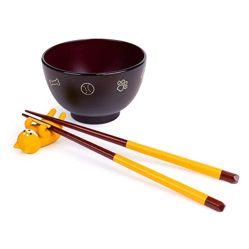 Suppenschüssel & Essstäbchenhalter Shiba Inu