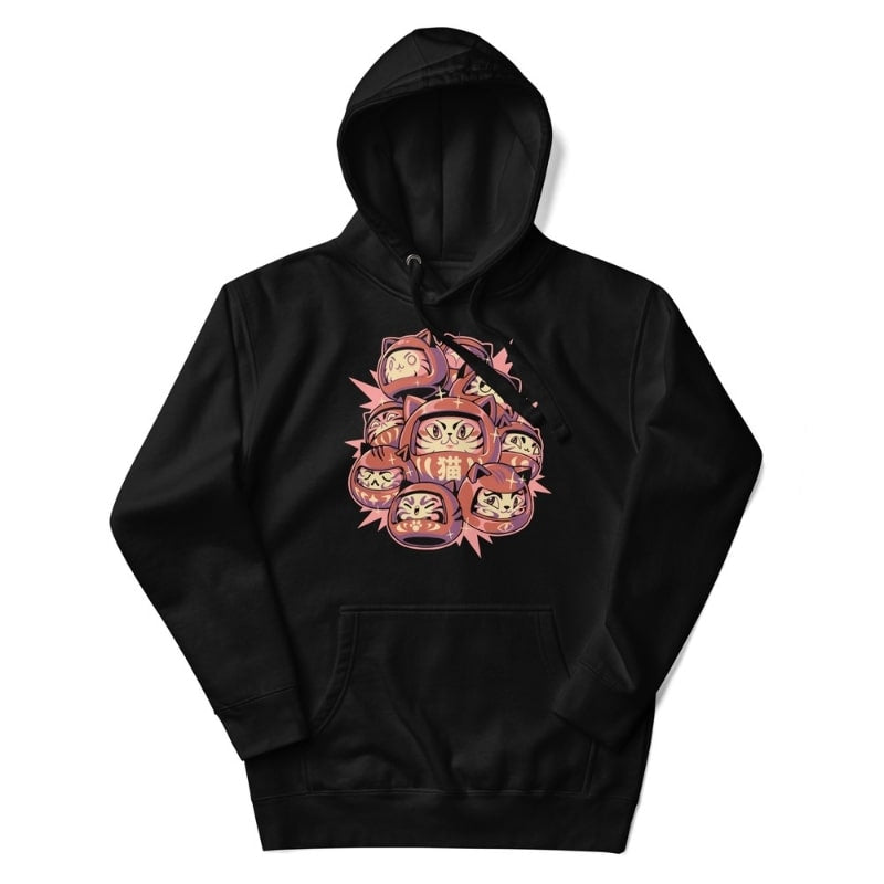 Daruma Cat Japanisches Sweatshirt - S