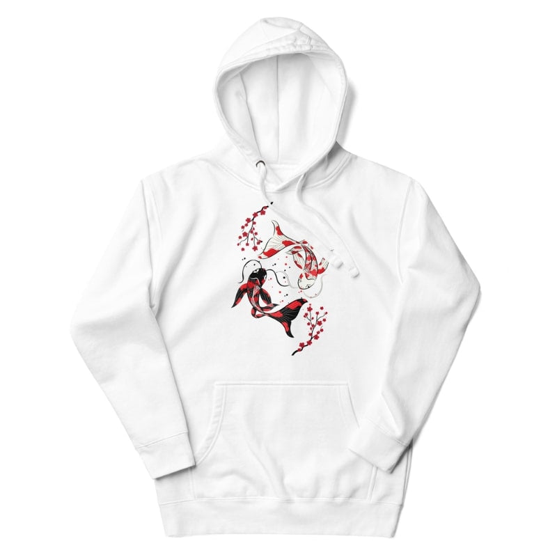 Japanisches Sweatshirt Sakura Koi - S / Weiß
