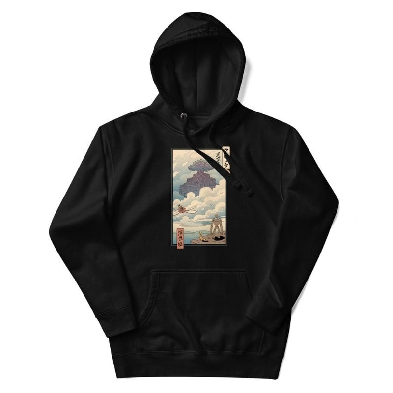 Sweat Japonais Ukiyo-e Laputa - S / Noir