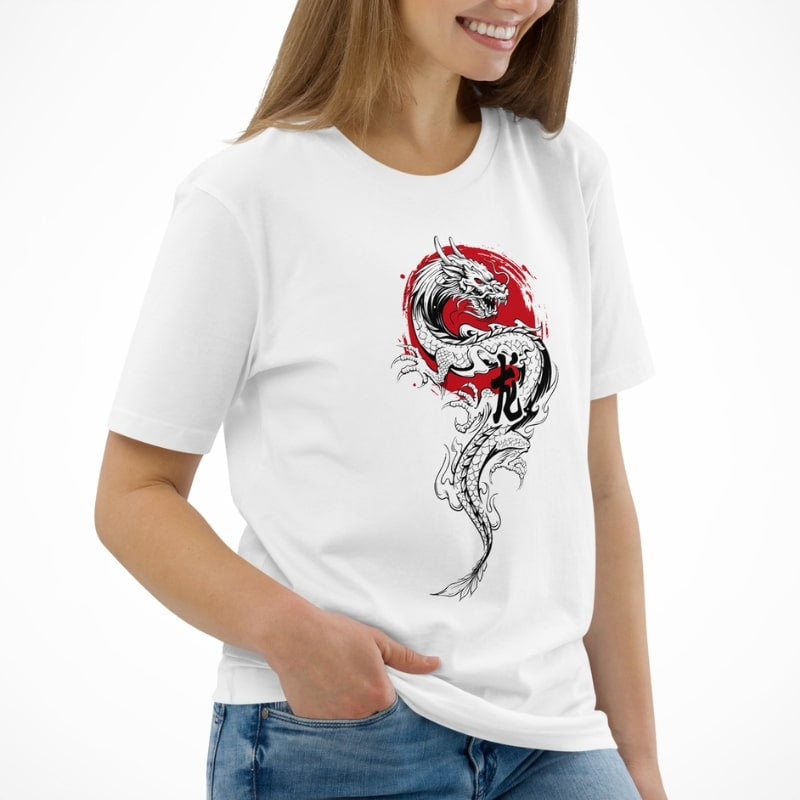 Japanisches T-Shirt Drache & Sonne