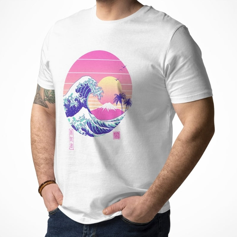 Japanisches T-Shirt The Great VaporWave