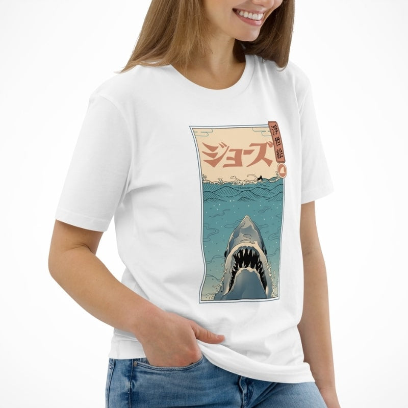 Japanisches Ukiyo-e T-Shirt Hai-Angriff