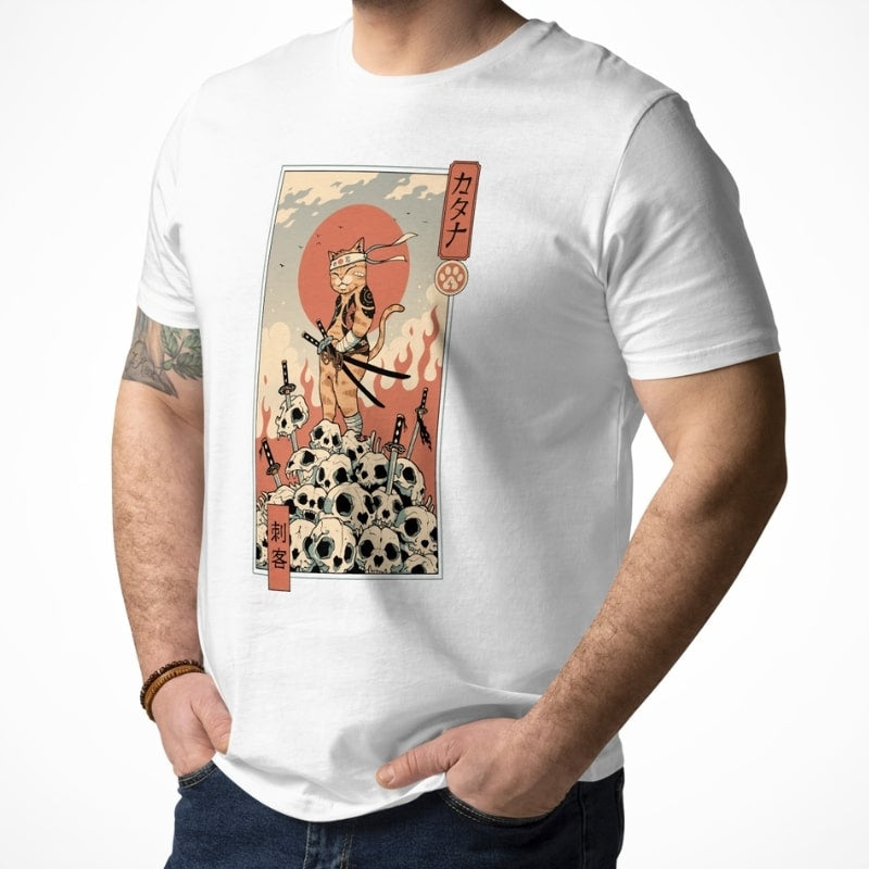 Japanisches Ukiyo-e Neko Assassin T-Shirt
