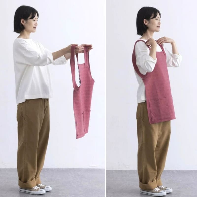 Tablier Japonais Court Unisexe Rouge