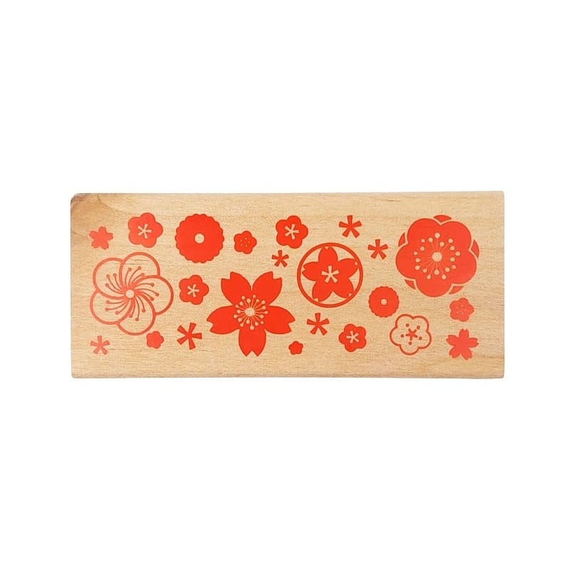 Holzstempel Japanische Blumen