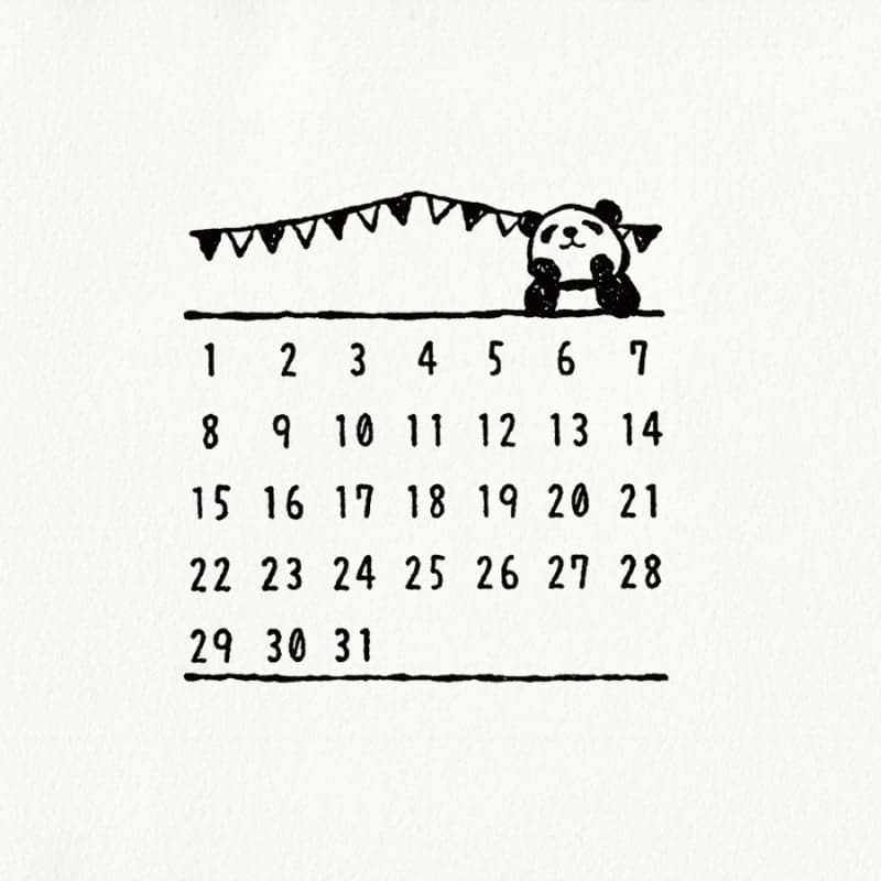 Japanischer Stempel Panda Kalender