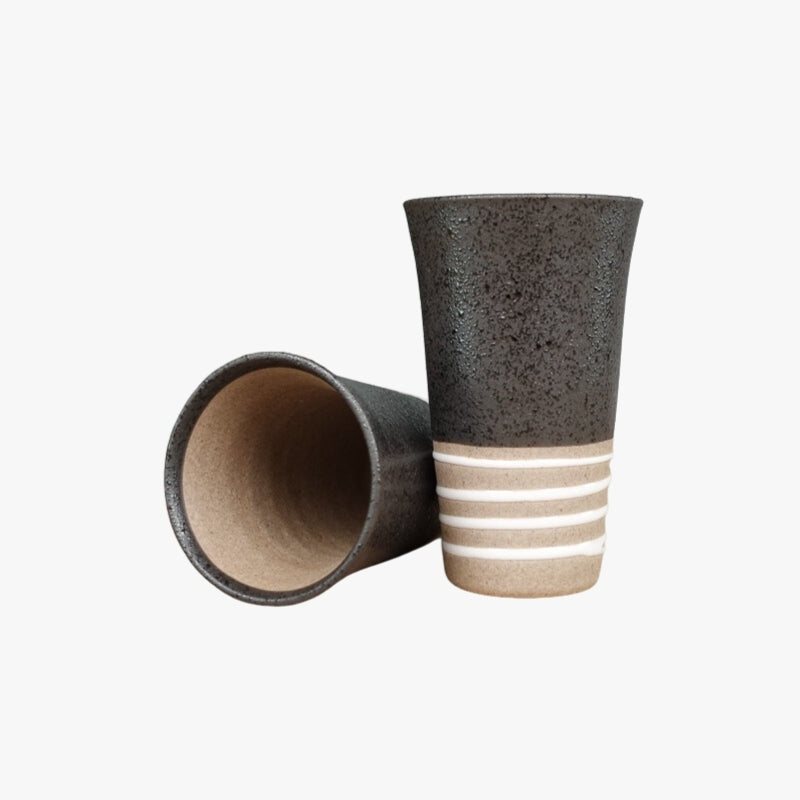 Japanische Tasse Terrakotta Schwarz