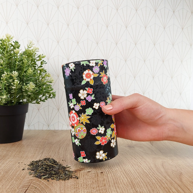 Teebüchse Washi-Papier Schwarz