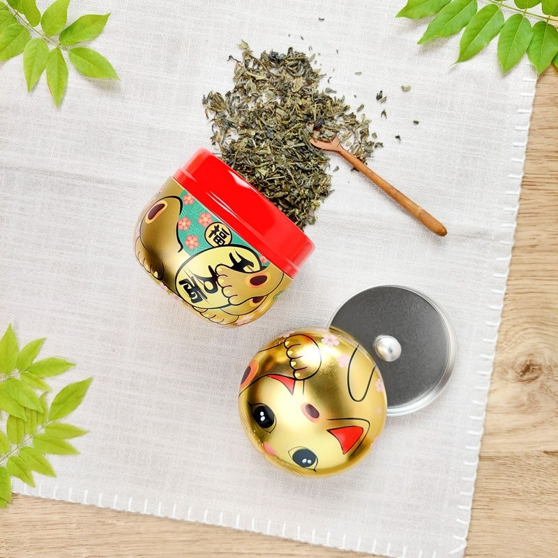 Teedose Metall Maneki Neko Gold