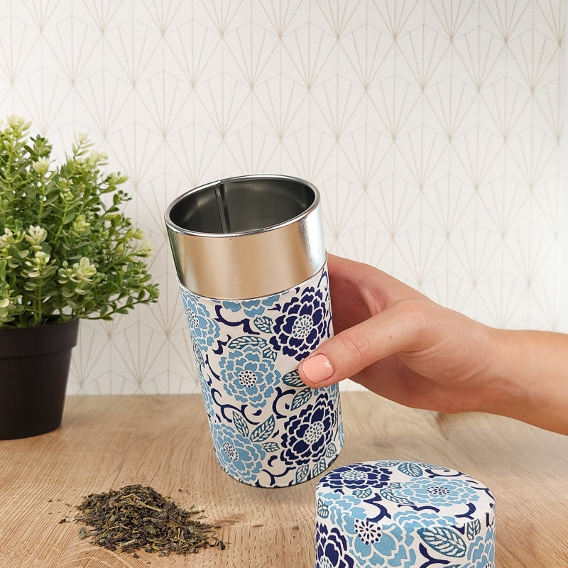 Teedose Washi Blau