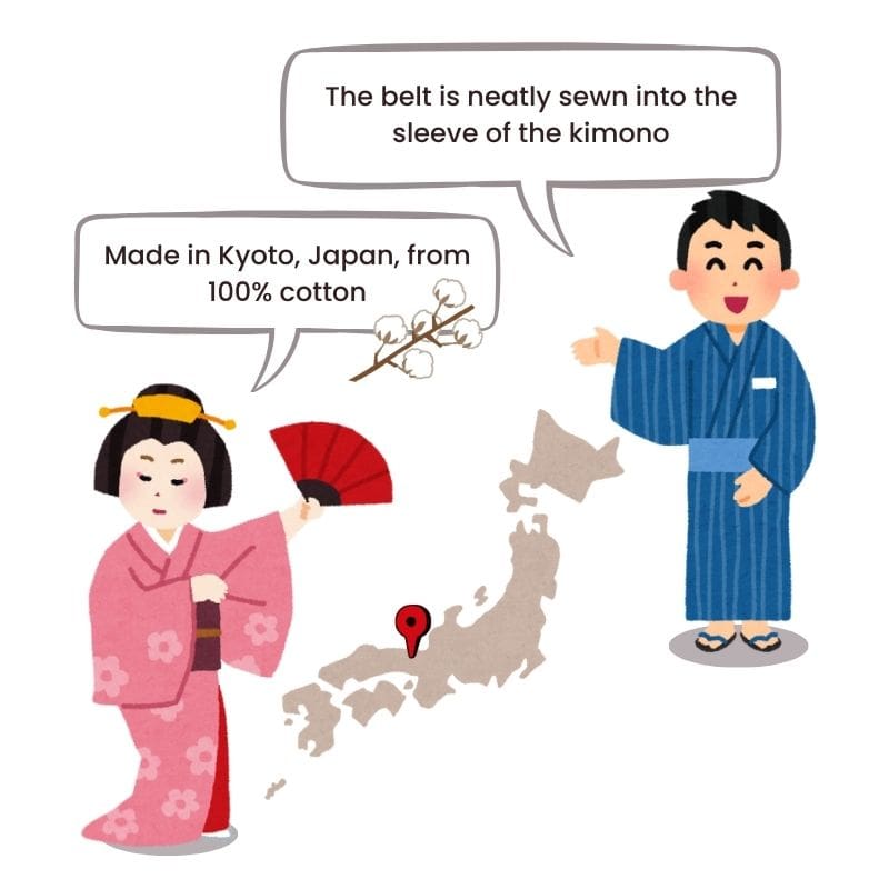 Yukata Kimono Damen – Pfingstrose & Geisha