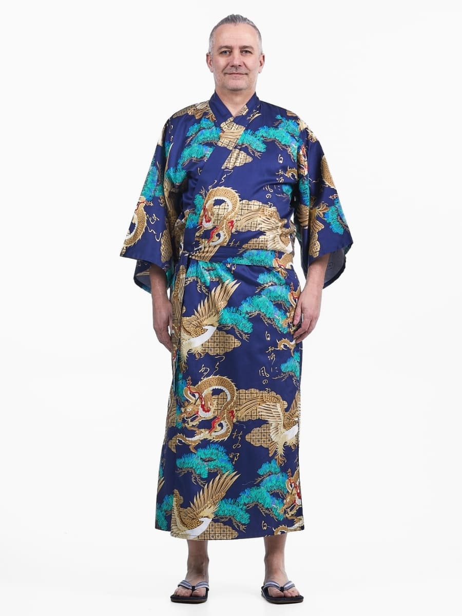 Yukata Kimono Männer - Ryū to Washi Einheitsgröße