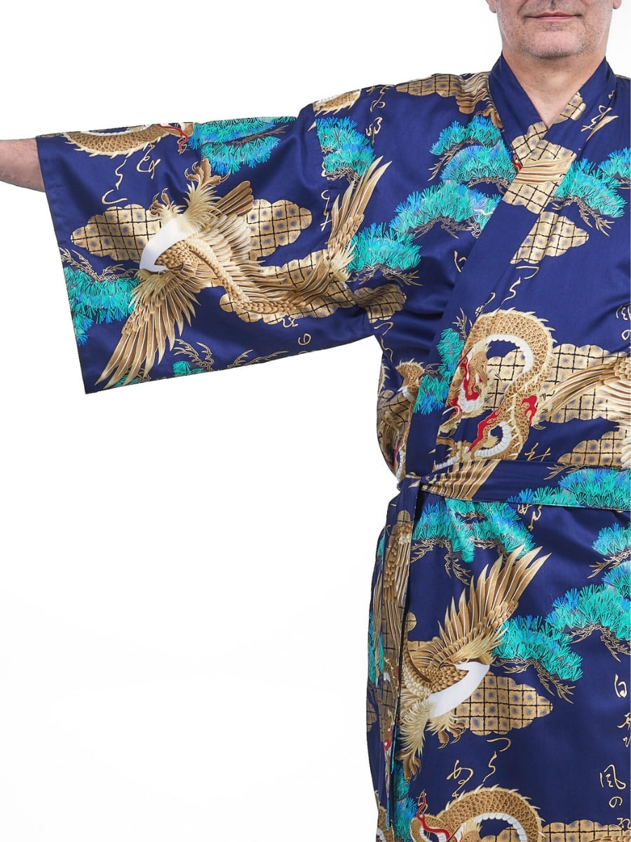 Yukata Kimono Männer - Ryū to Washi Einheitsgröße