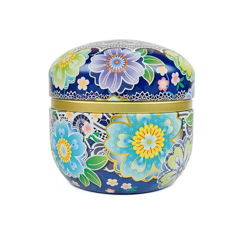 Teedose Metall Japan Blau