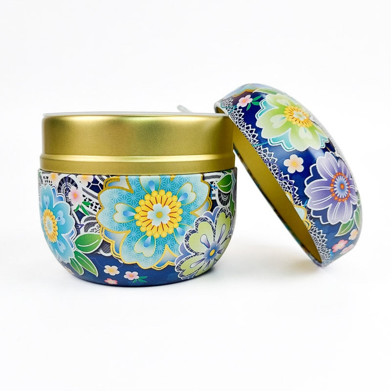 Teedose Metall Japan Blau