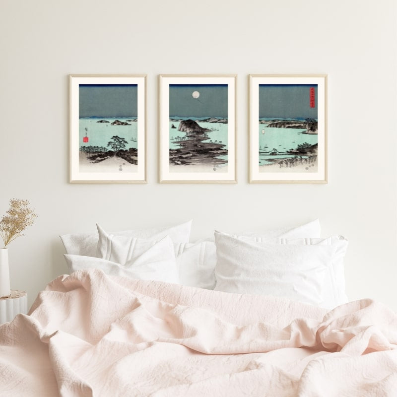 Japanischer Druck Hiroshige Kanazawa Nr. 3 - A3