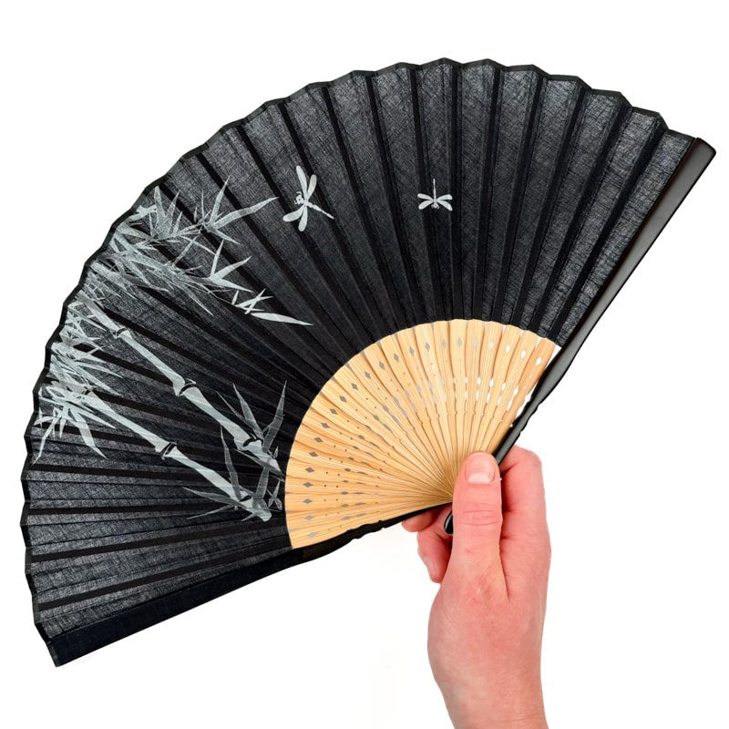 Japanischer Fächer Schwarz Tonbo
