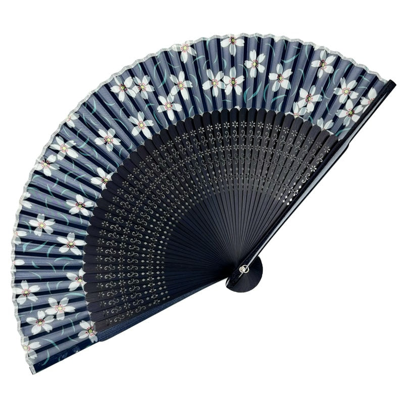Japanischer Fächer Sakura Blau