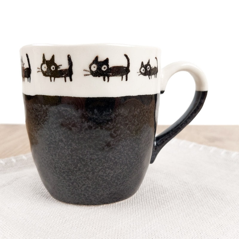 Japanischer Becher Katze Schwarz