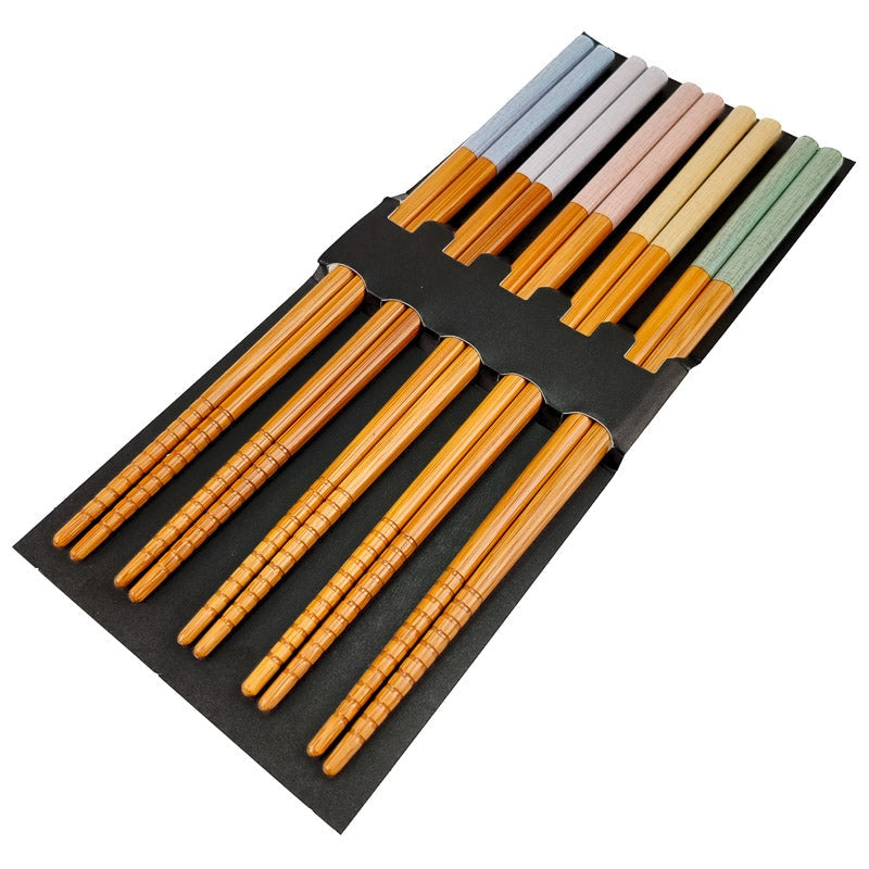 Set mit 5 Paar Bambus-Stäbchen