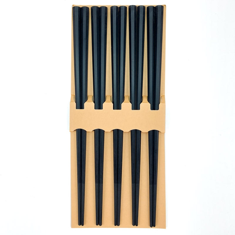 Set mit 5 Paar schwarzen Essstäbchen