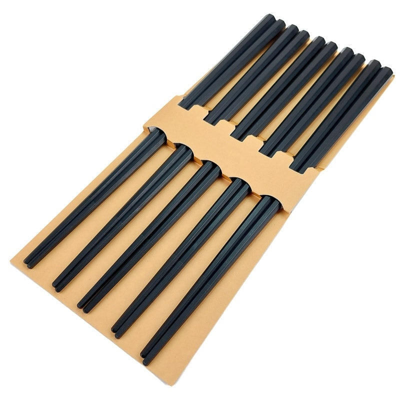 Set mit 5 Paar schwarzen Essstäbchen