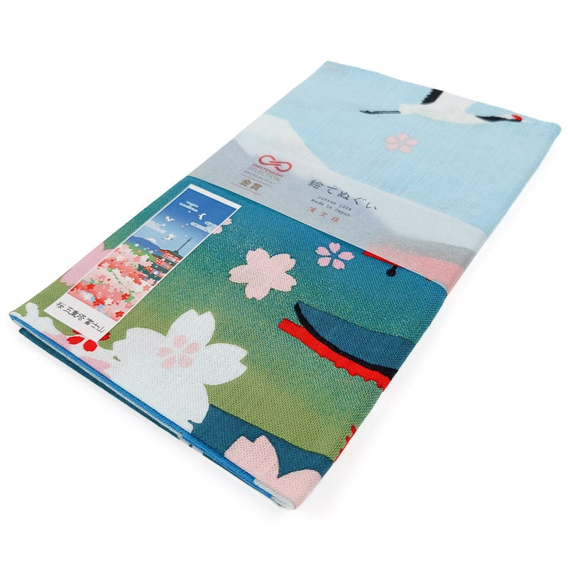 Japanisches Tenugui Blossom & Fuji
