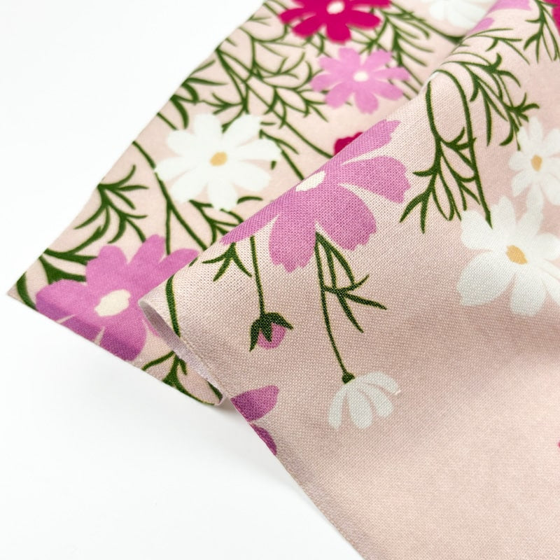 Japanisches Tenugui Katze & Blumen