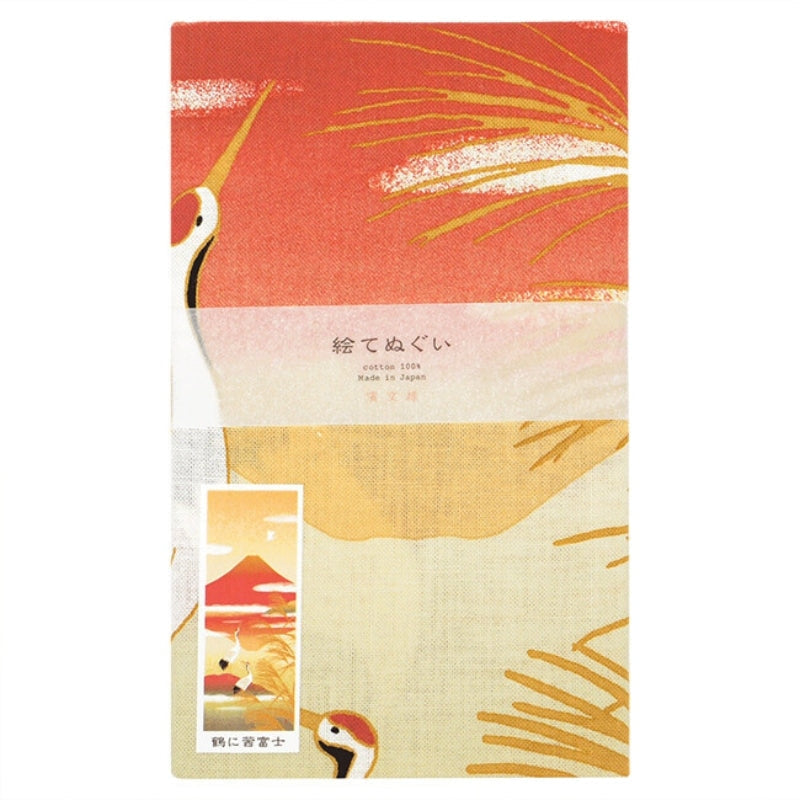 Japanisches Tenugui Kranich & Fuji