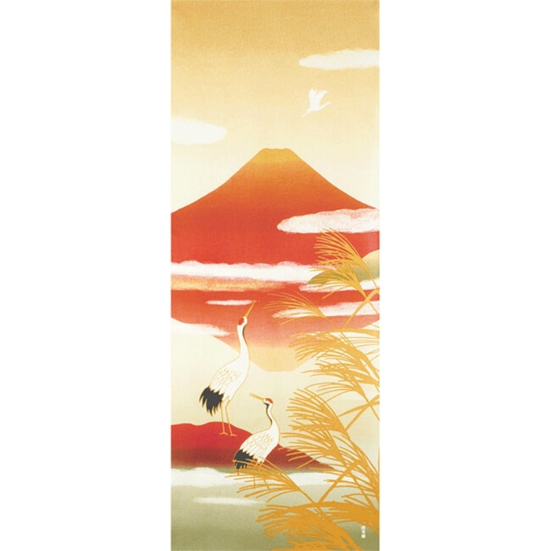Japanisches Tenugui Kranich & Fuji