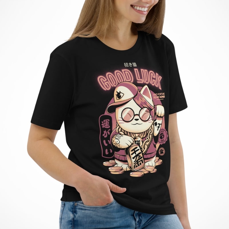 Japanische T-Shirt - Maneki Neko