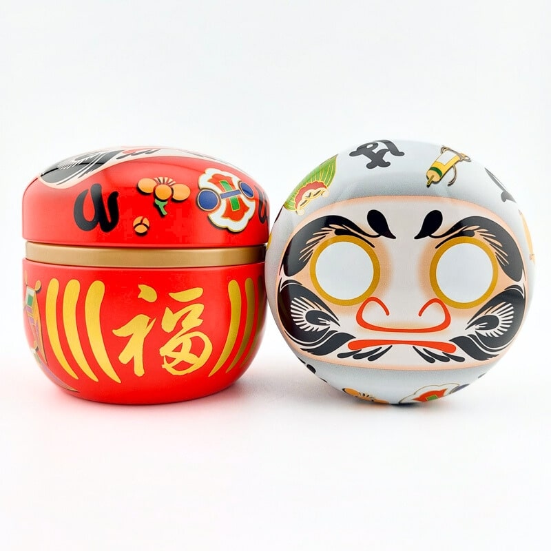 2er-Set Metall-Teedosen Daruma