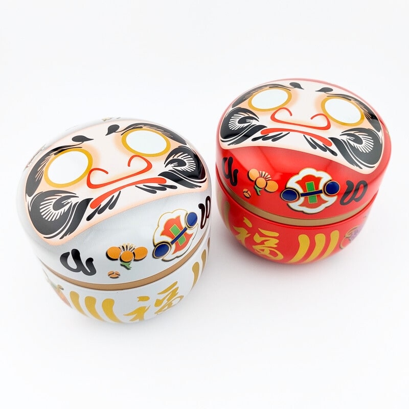2er-Set Metall-Teedosen Daruma