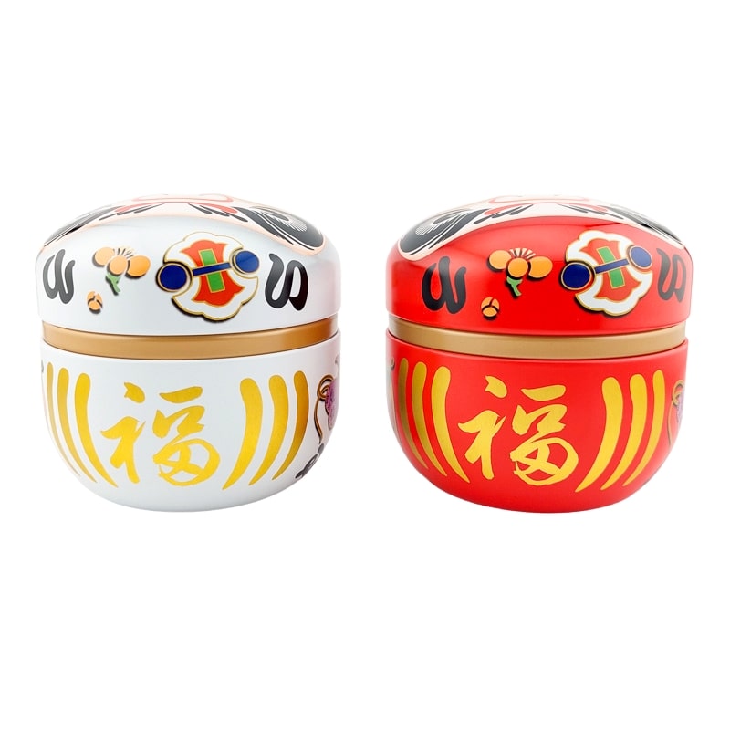 2er-Set Metall-Teedosen Daruma