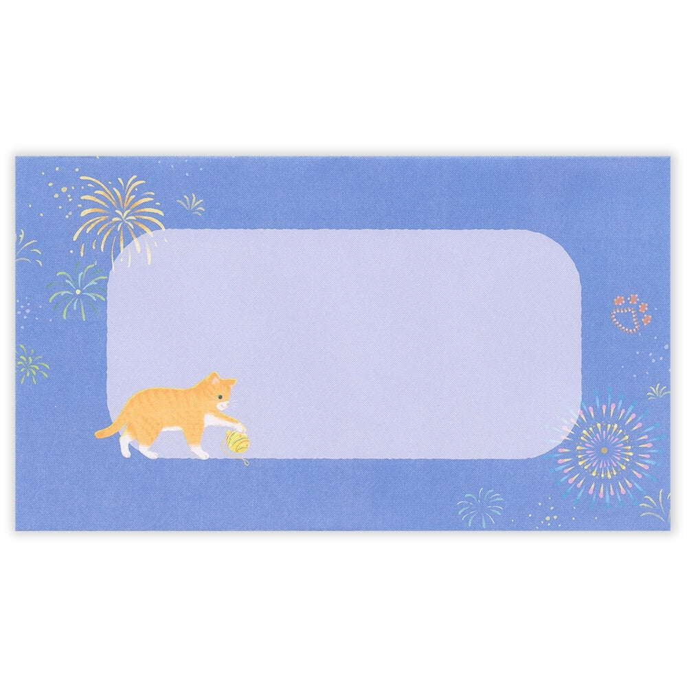 3D-Karte - Katzen & Japanisches Feuerwerk