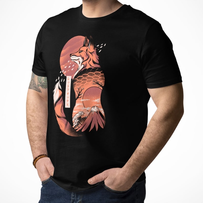 Japanische T-Shirt - Fuchs