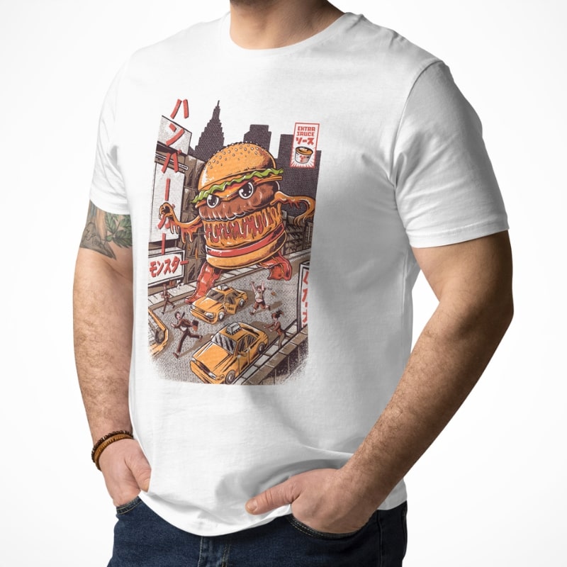 Japanische T-Shirt - Burgerzilla