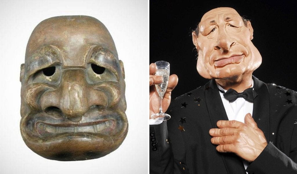 japanische Maske Jacques Chirac