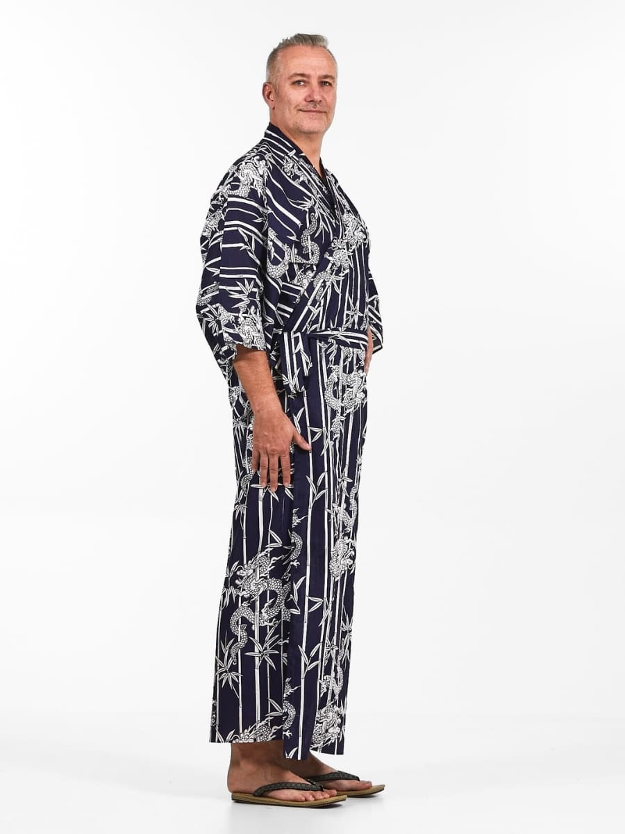 Yukata Kimono Herren - Bambus & Drachen