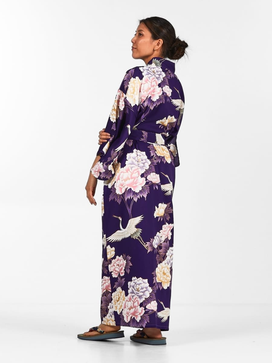 Japanischer Kimono Damen - Botan to Tsuru