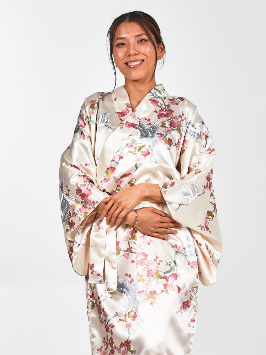 Japanischer Kimono Damen - Ume to Tsuru