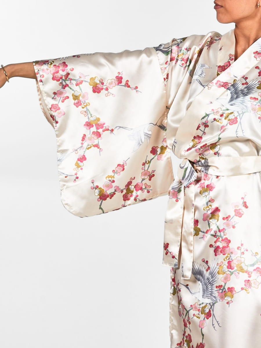 Japanischer Kimono Damen - Ume to Tsuru