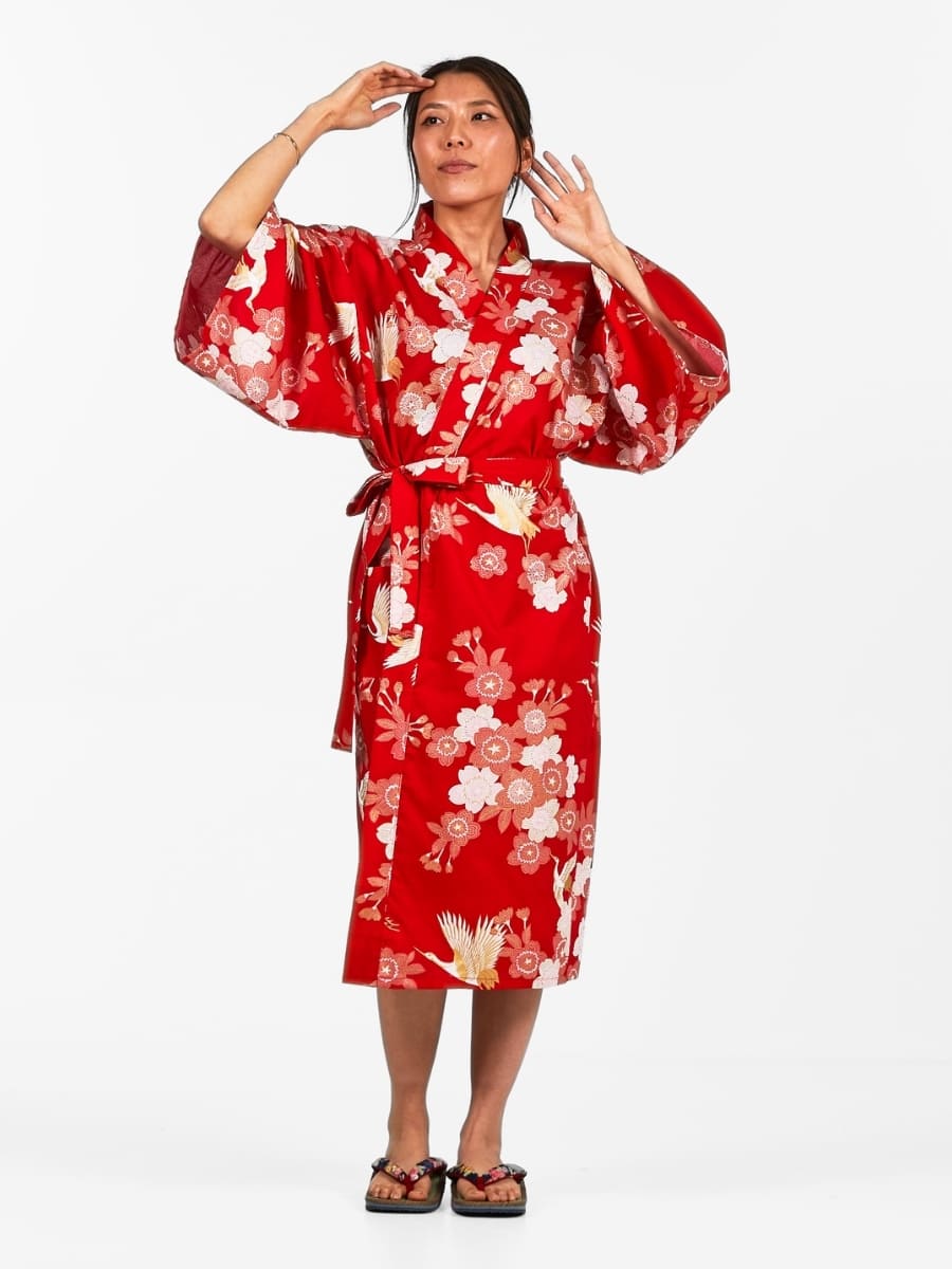 Happi Kimono Damen - Sakura to Tsuru